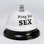 Звонок настольный &quot;Ring for a sex&quot;, 7.5 х 7.5 х 6 см, белый