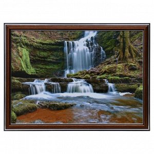 Картина "Горный водопад" 25х35(28,5х38,5) см