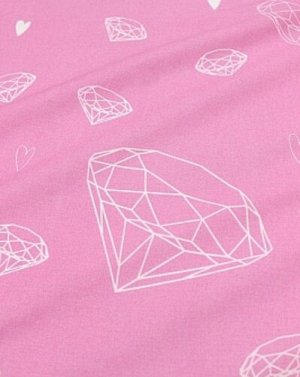 Поплин "Модницы-бриллианты", (комп), цв.розовый, ш.2.2м, хлопок-100%, 115гр/м.кв