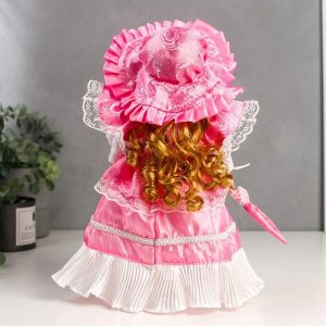 Кукла коллекционная керамика "Леди Марго в розовом платье" 30 см