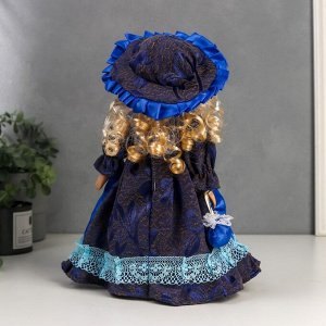Кукла коллекционная керамика "Леди Есения в ярко-синем платье" 30 см