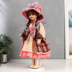 Кукла коллекционная керамика "Зоенька с розовом платье" 40 см