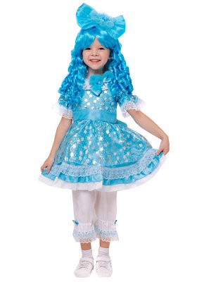 Костюм "Кукла Мальвина" (платье, парик, панталоны, бант)
