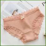 Женские кружевные трусики пыльная роза
