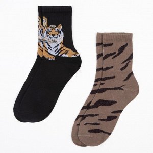 Набор женских новогодних носков KAFTAN "Тигр" р. 36-39 (23-25 см), 2 пары