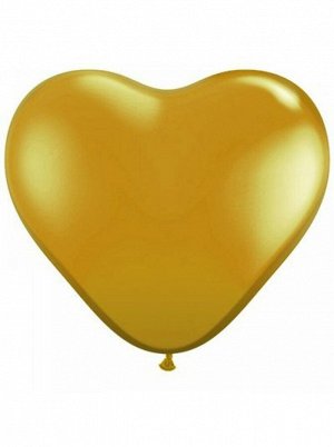 5"сердце металл золото шар воздушный