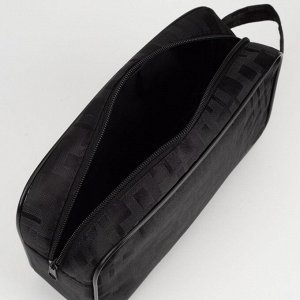 Бако текстиль Косметичка на молнии, с подкладом, наружный карман, ручка, цвет чёрный