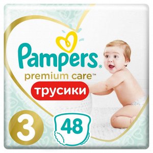 $ -> PAMPERS Подгузники-трусики Premium Care Pants д\мальчиков и девочек Midi (6-11 кг) Упаковка 48