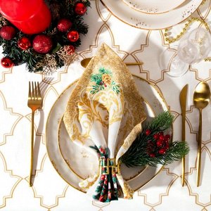 Набор сервировочных салфеток &quot;Этель&quot; Golden Christmas 40х40см 4 шт, 100% хл, саржа 190 гр/м2