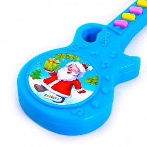 Музыкальная гитара «Новогоднее настроение», звук, цвет синий