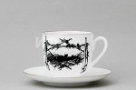 Чашка с блюдцем кофейная ф. Ландыш рис. Силуэты. Котята