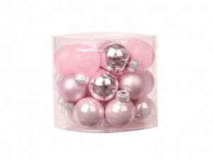 Набор шаров Розовый 24 штуки 2,5 х 2,5 х 2,5 см стекло
