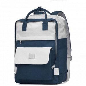MR19C1756 Рюкзак школьный MAH, отдел на молнии, цвет т.синий/с.серый (14"), 29х13х42см