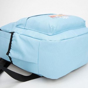 Рюкзак детский, отдел на молнии, наружный карман, 2 боковых кармана, дышащая спинка, цвет голубой, «Тачка»