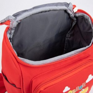 Рюкзак детский, отдел на молнии, наружный карман, 2 боковых кармана, цвет красный, «Дино»
