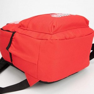 Рюкзак детский, отдел на молнии, наружный карман, 2 боковых кармана, дышащая спинка, цвет красный, «Мишка»