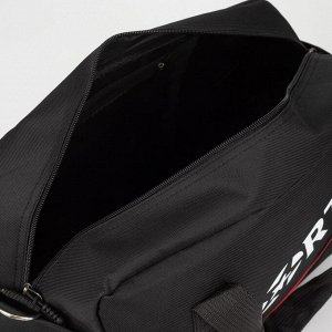 Сумка спортивная, отдел на молнии, 2 наружных кармана, длинный ремень, цвет чёрный