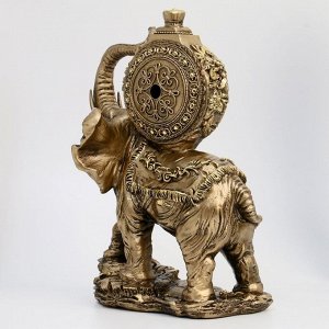 Часы настольные каминные "Слон", цвет бронзовый 35х22х10 см