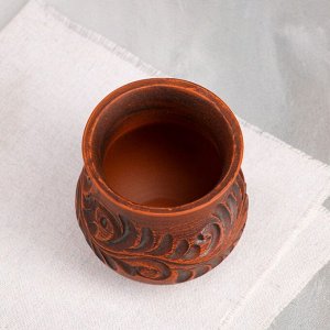 Стакан "Бархат", резка, красная глина, 0.5 л