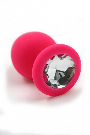 Анальная втулка Kanikule Plugs, силикон, M Ø3,5 см, розовый/прозрачный