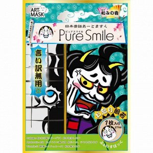 045540 "PURE SMILE" "Art Mask" Концентрированная увлажняющая маска для лица с экстрактами цветов камелии, с коллагеном, гиалуроновой кислотой и витамином Е, с рисунком (чёртик), 27мл, 1/240