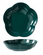 Тарелка в форме цветка 11см, цвет темно-зеленый