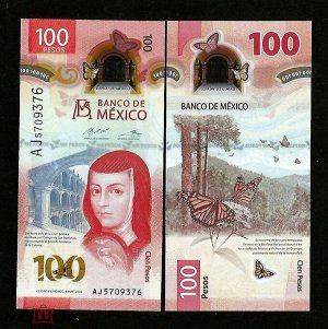 Мексика 100 песо 2020 полимер UNC