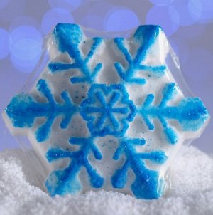 Бурлящая соль для ванн «Снежинка», голубая, с ароматом шоколада, 100 г