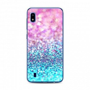 Силиконовый чехол Розово-голубые глиттеры рисунок на Samsung Galaxy A10