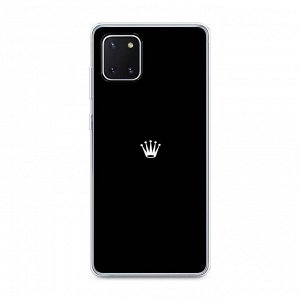 Силиконовый чехол Белая корона на черном фоне на Samsung Galaxy Note 10 Lite