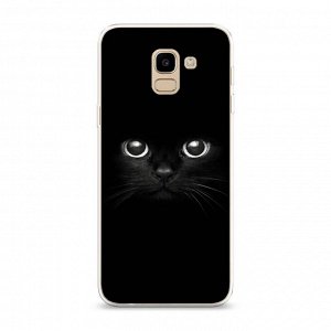 Силиконовый чехол Взгляд черной кошки на Samsung Galaxy J6 2018