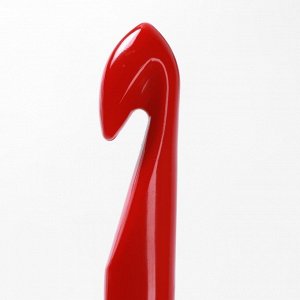 Крючок для вязания, d = 15 мм, 17 см, цвет белый/красный