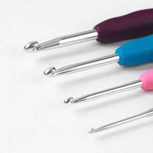 Набор крючков для вязания, d = 2-5 мм, 14 см, 4 шт, цвет разноцветный