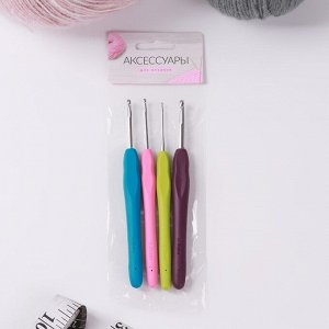Набор крючков для вязания, d = 2-5 мм, 14 см, 4 шт, цвет разноцветный
