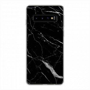 Силиконовый чехол Черный минерал на Samsung Galaxy S10 Plus