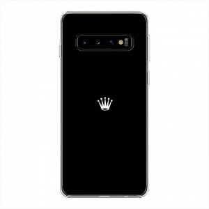 CASE PLACE Силиконовый чехол Белая корона на черном фоне на Samsung Galaxy S10 Plus