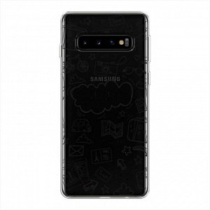 Силиконовый чехол World travel black на Samsung Galaxy S10 Plus