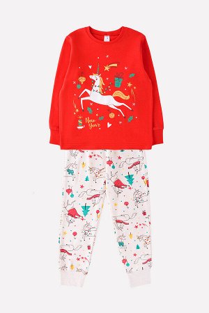 Пижама(Осень-Зима)+girls (насыщенно-красный, новогоднее волшебство)