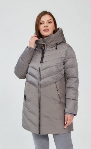 FINE JOYCE Куртка стеганая зимняя женская с капюшоном SCWV-IW459-C brown