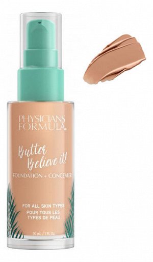 PHYSICIANS FORMULA Тональный крем-корректор Butter Believe It! Foundation + Concealer, 30 мл, тон: светло-средний  NEW
