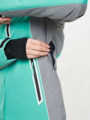 Горнолыжная куртка женская бирюзового цвета 77034Br