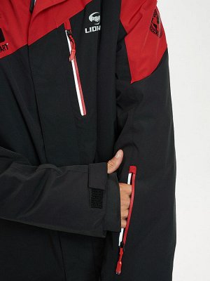 Горнолыжная куртка мужская большого размера красного цвета 77029Kr