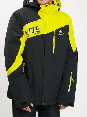 Горнолыжная куртка мужская большого размера желтого цвета 77029J