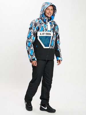Горнолыжный костюм анорак мужской синего цвета 077027S