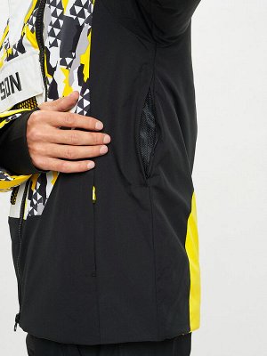 Горнолыжная куртка анорак мужская желтого цвета 77027J