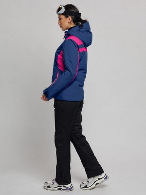Горнолыжная куртка женская темно-синего цвета 77033TS
