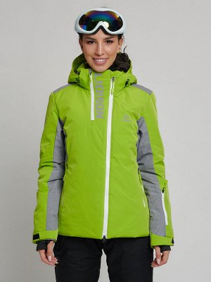 Горнолыжная куртка женская зеленого цвета 77033Z