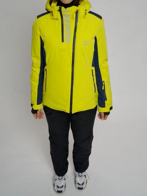 Горнолыжная куртка женская желтого цвета 77033J