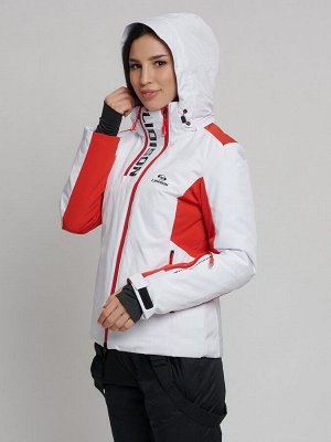 Горнолыжная куртка женская белого цвета 77033Bl