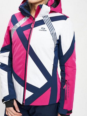 Горнолыжная куртка женская розового цвета 77031R